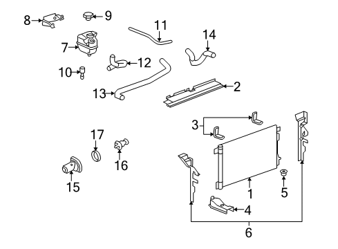 2007 Saturn Aura Radiator & Components Diagram