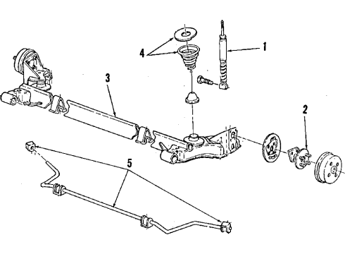 1987 Buick Skylark Rear Suspension, Stabilizer Bar Diagram 1 - Thumbnail