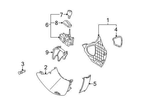 2008 Pontiac Torrent Plate Assembly, Front Floor Console Trans Shift Opening Trim*Silver Metal Diagram for 25895900