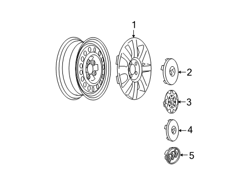 2008 Buick LaCrosse Wheel Covers & Trim Diagram