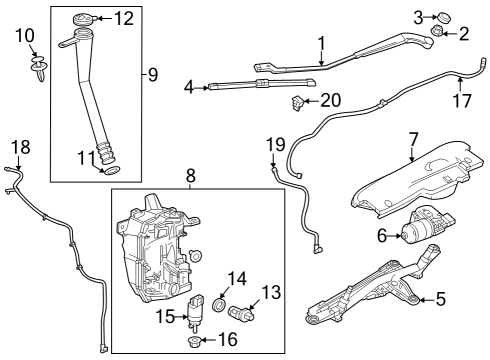 2024 Buick Encore GX Wiper & Washer Components Diagram