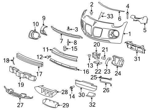 2008 Pontiac Solstice Front Bumper Diagram