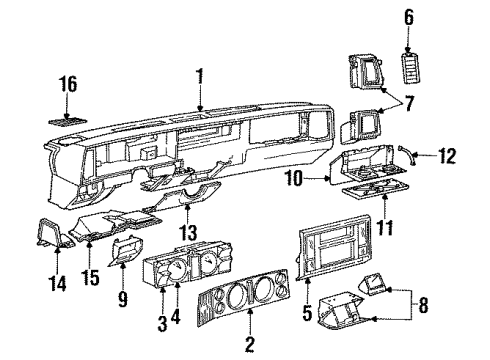 1985 GMC S15 Jimmy Radio Pkg, Amplitude Modulation/Frequency Modulation Stereo & Clock & Tape Player Diagram for 12344493