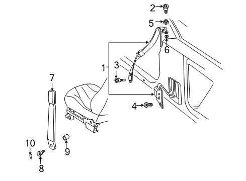 1998 Chevy Cavalier Seat Belt Diagram 1 - Thumbnail