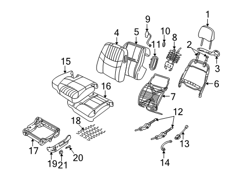 2001 Chevy Monte Carlo Front Seat Components Diagram