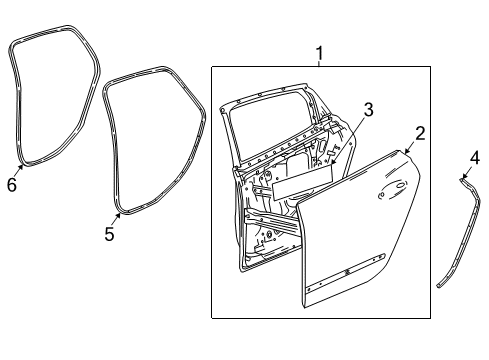 2018 Buick LaCrosse Weatherstrip Assembly, Rear Side Door Below Belt Rear Auxiliary Diagram for 26679892