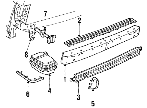 1995 Buick Century Absorber,Rear Bumper Energy Diagram for 22035810