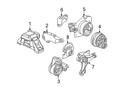 2005 Chevy Cobalt Engine & Trans Mounting Diagram 1 - Thumbnail