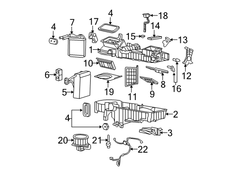 2006 Chevy Colorado Heater Core & Control Valve Diagram 1 - Thumbnail