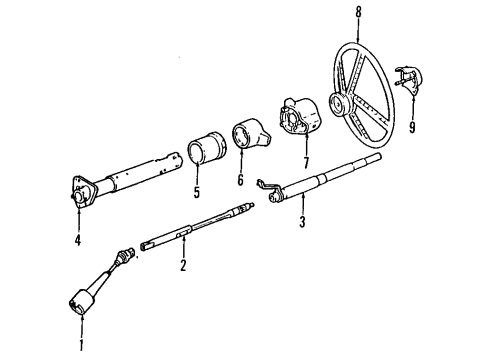 1998 Chevy C3500 Steering Column, Steering Wheel & Trim Diagram 3 - Thumbnail