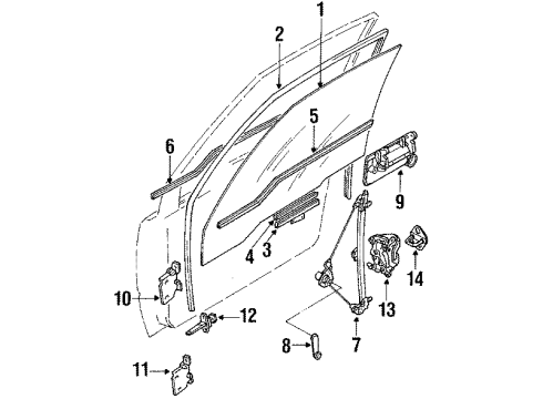 1998 Chevy Tracker Front Door Lock Assembly Rh Diagram for 30008358