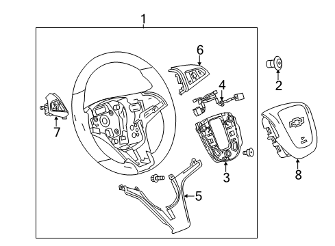 2012 Chevy Volt Steering Wheel Assembly *Black Diagram for 20984585