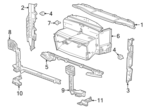 2023 Cadillac Escalade ESV Splash Shields Diagram 3 - Thumbnail