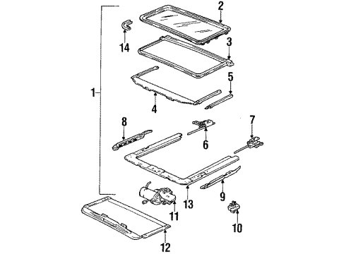 1988 Oldsmobile Cutlass Ciera Gskt, Roof Vent Latch Diagram for 20274942