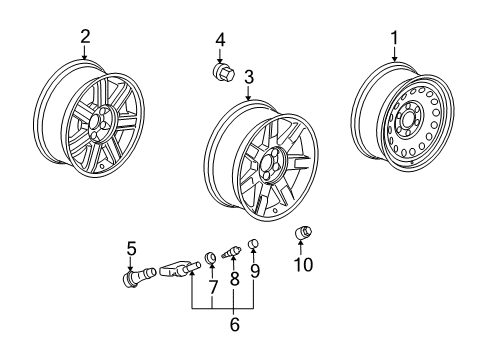 2012 Cadillac Escalade ESV Wheels Diagram