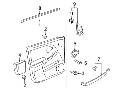 2006 Chevy Equinox Interior Trim - Front Door Diagram