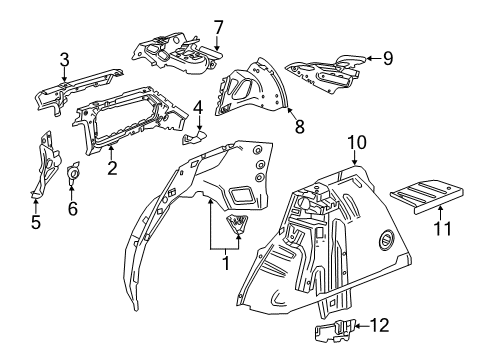 2018 Buick Regal TourX Bracket Assembly, Cargo Net Diagram for 13466344