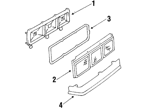 1987 Pontiac T1000 Combination Lamps Diagram