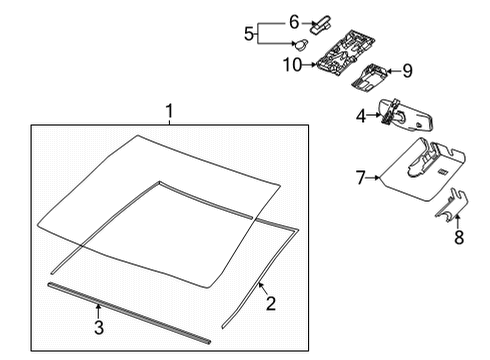 2021 Cadillac CT4 COVER-W/S M/FUNC SEN MT BRKT *JET BLACK Diagram for 87829554