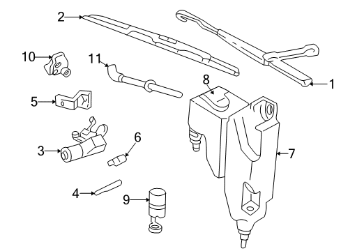 1995 GMC Sonoma Arm,Windshield Wiper Diagram for 15043065