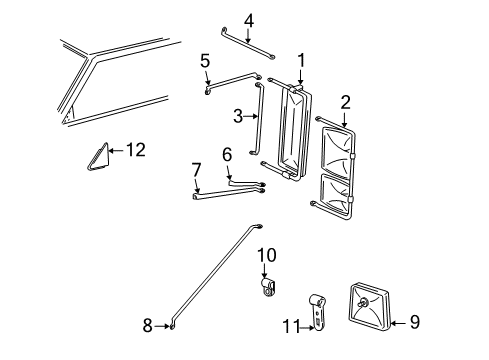 1999 Chevy C3500 Mirror Asm,Outside Rear View Diagram for 12547954