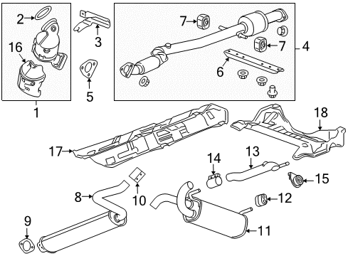 2011 Chevy Cruze Muffler Assembly, Exhaust Rear Diagram for 13358829