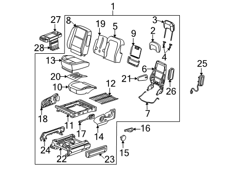 2005 Buick Terraza Cover Asm,Driver Seat Back Cushion *Cashmere Diagram for 89044168