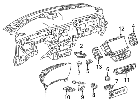 2023 Buick Enclave Cluster & Switches, Instrument Panel Diagram 6 - Thumbnail