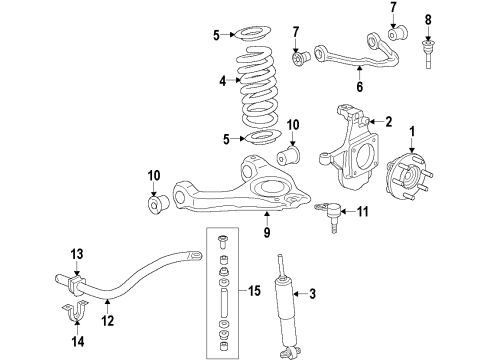 2011 GMC Yukon Front Suspension, Control Arm Diagram 6 - Thumbnail