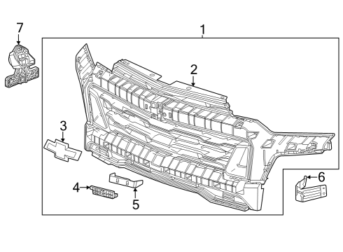 2023 Chevy Colorado GRILLE ASM-FRT *BLACK Diagram for 86813185