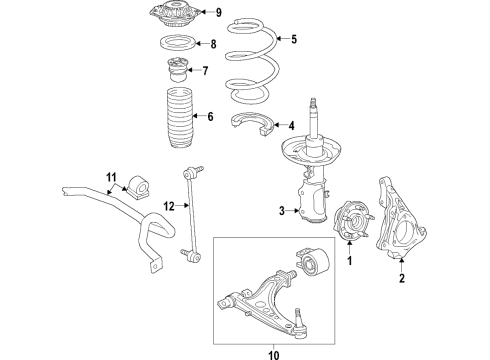 2019 Buick LaCrosse Strut Assembly, Front Susp Diagram for 84651493