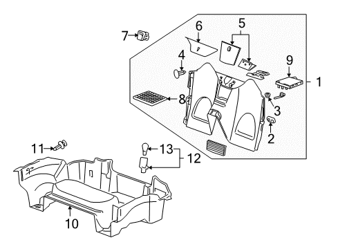 2008 Saturn Sky Interior Trim - Rear Body Diagram