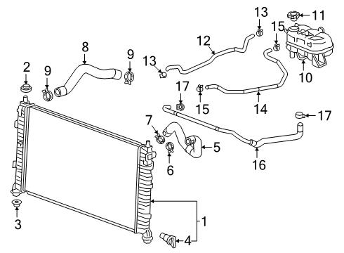 2020 GMC Sierra 1500 Radiator & Components Diagram 4 - Thumbnail