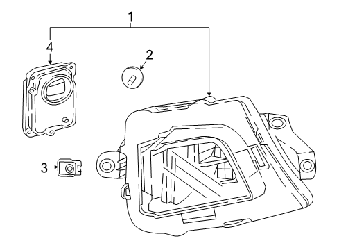 2018 Cadillac XTS Lamp Asm,Daytime Running Diagram for 23353385