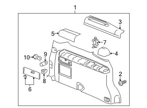 2007 Saturn Relay Interior Trim - Side Panel Diagram 1 - Thumbnail