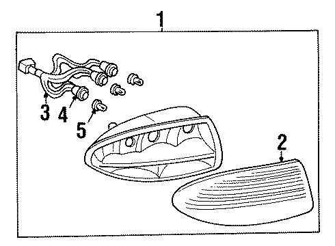 1999 Pontiac Bonneville Lens Asm,Tail Lamp Inner & Outer Diagram for 16522582