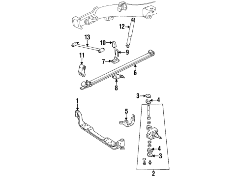 1991 Chevy K1500 Front Suspension, Control Arm Diagram 1 - Thumbnail