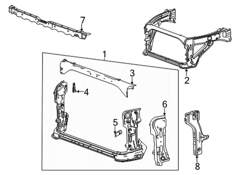 2024 Chevy Silverado 3500 HD Support Kit, Rad Diagram for 84714654