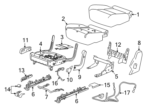 2023 Chevy Traverse Heater Assembly, F/Seat Cush Diagram for 85117430