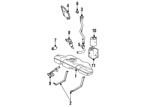 1990 Pontiac LeMans Fuel Tank Meter/Pump SENDER Diagram for 90197967