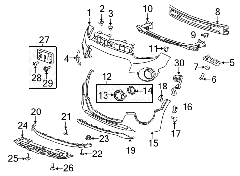 2022 Chevy Spark Bezel Assembly, Front Fog Lamp Diagram for 42521358