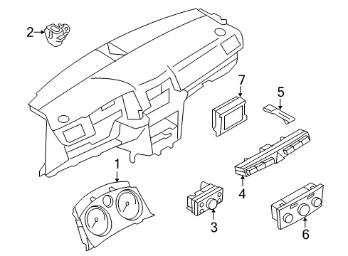 2008 Saturn Astra Heater & Air Conditioner Control Assembly *Charcoal Metal Diagram for 13308175