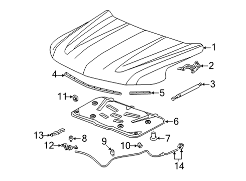 2021 Chevy Tahoe Hood & Components, Body Diagram