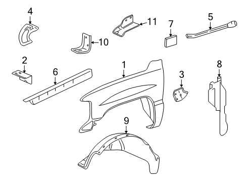 2007 Chevy Silverado 1500 Classic Fender & Components Diagram