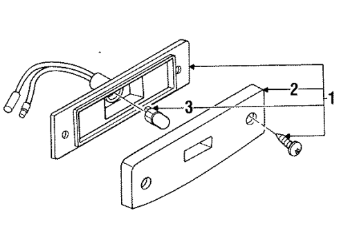 1988 Chevy Spectrum Lens,Rear Side Marker Lamp Diagram for 94149256