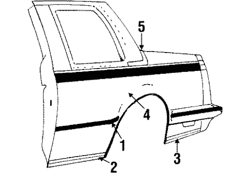 1986 Buick Century Molding Asm,Front Side Door Diagram for 20654830