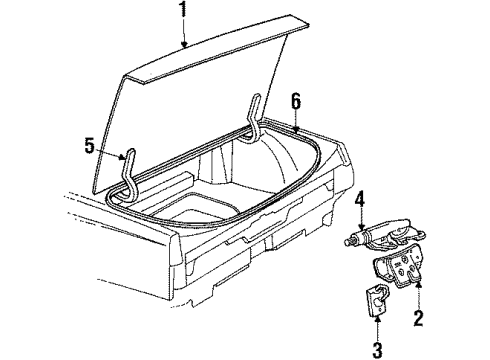 1991 Buick LeSabre Trunk Lock Emblem & Escutcheon Diagram for 20462575