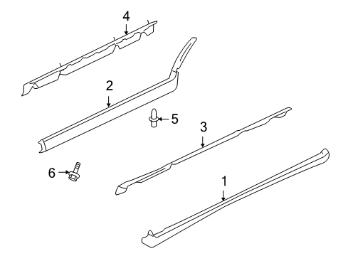 2000 GMC Jimmy Retainer, Rocker Panel Molding <Use 1C1N Diagram for 15725148