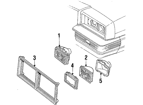 1987 Pontiac Grand Prix Headlamps, Electrical Diagram