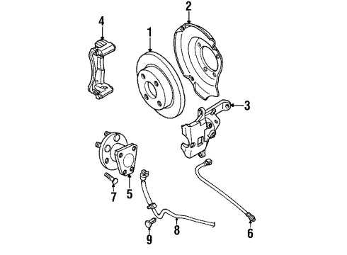 1998 Saturn SW2 Rear Brakes Diagram 1 - Thumbnail